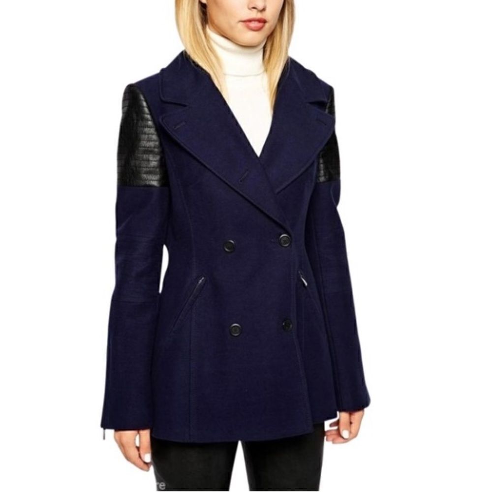 Blue Black Soft Cotton Coat